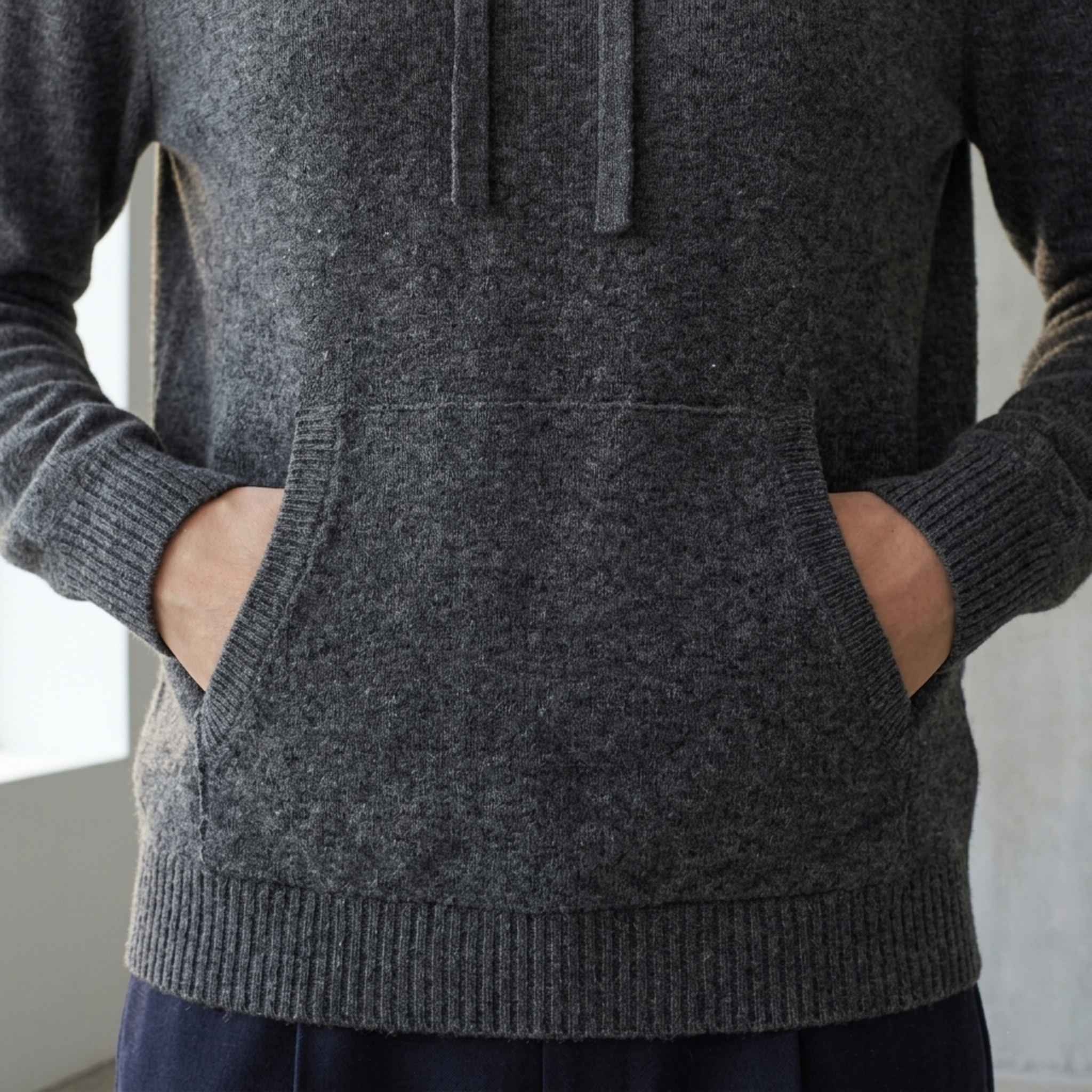 Women's Undyed Cashmere Hoodie - Natural Chyangra - Image 4