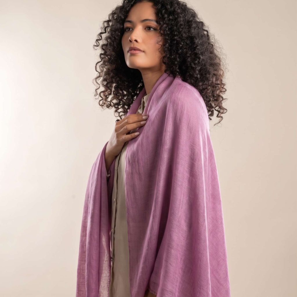 Cashmere Pashmina Shawl - Pink & Rose Heritage