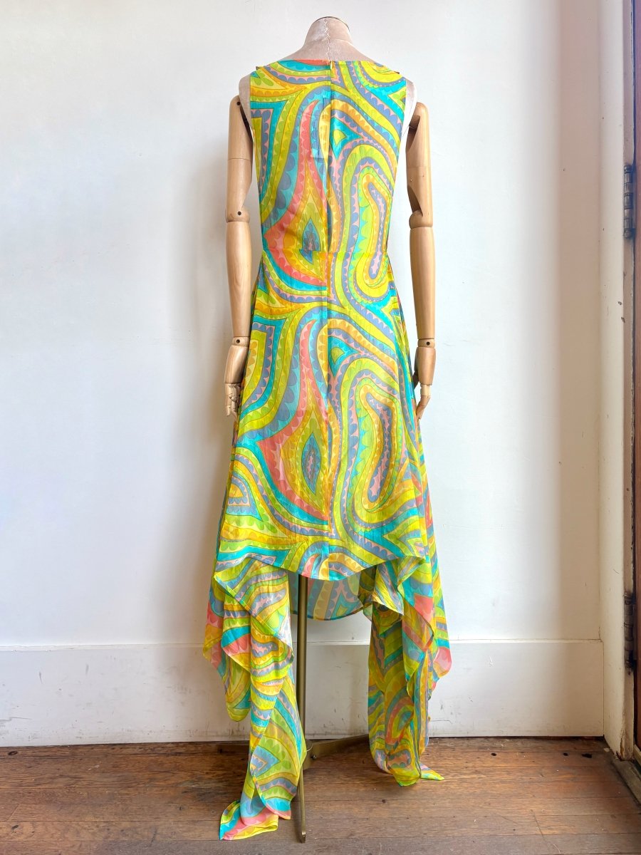 Zero-Waste Dress in Neon Colors Groovy Swirl - Image 4