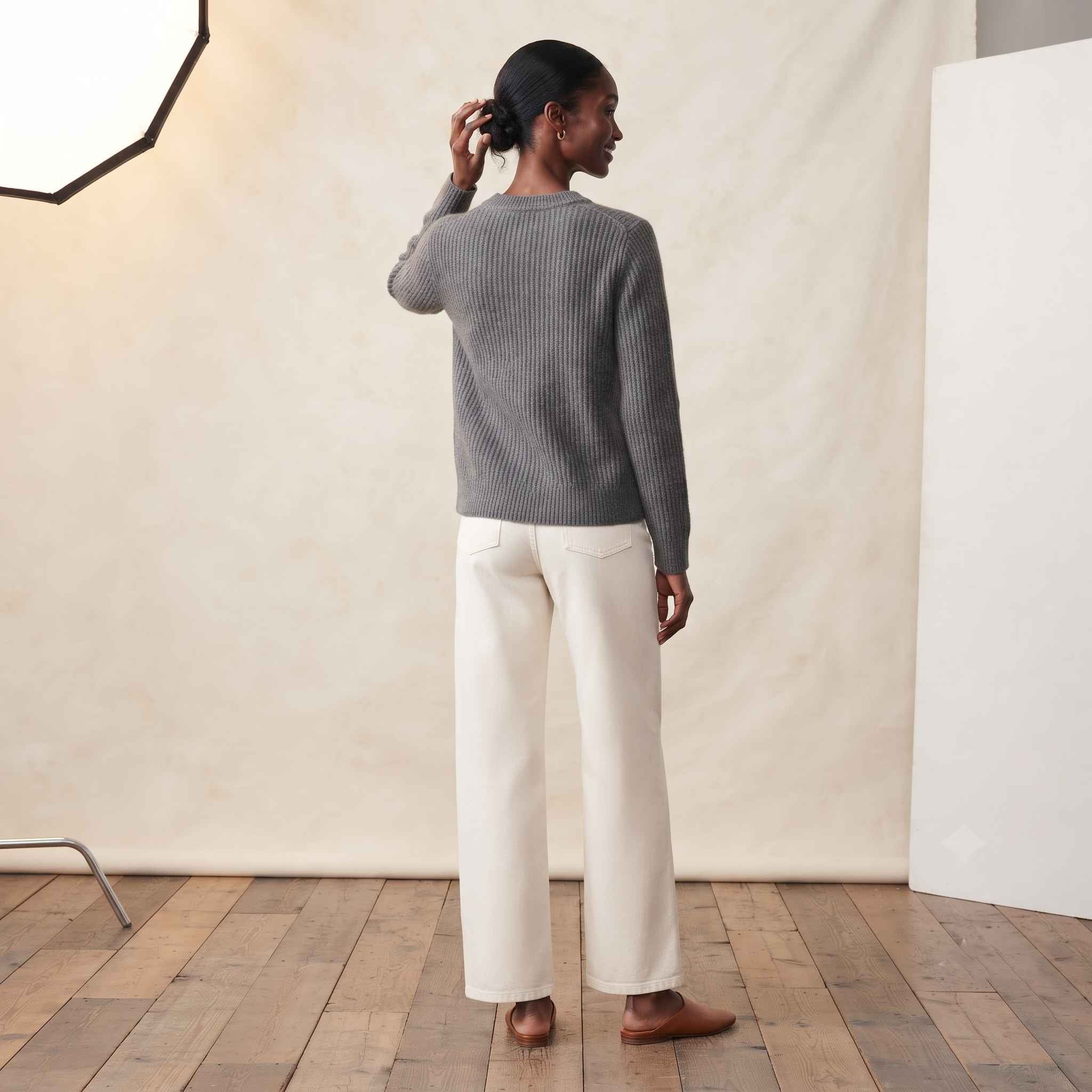 Women's Undyed Cashmere Sweater - Ella Ribbed - Image 14