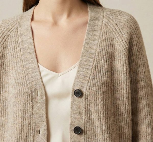 Women's Undyed Cashmere V-Neck Cardigan - Lhotse - Image 15