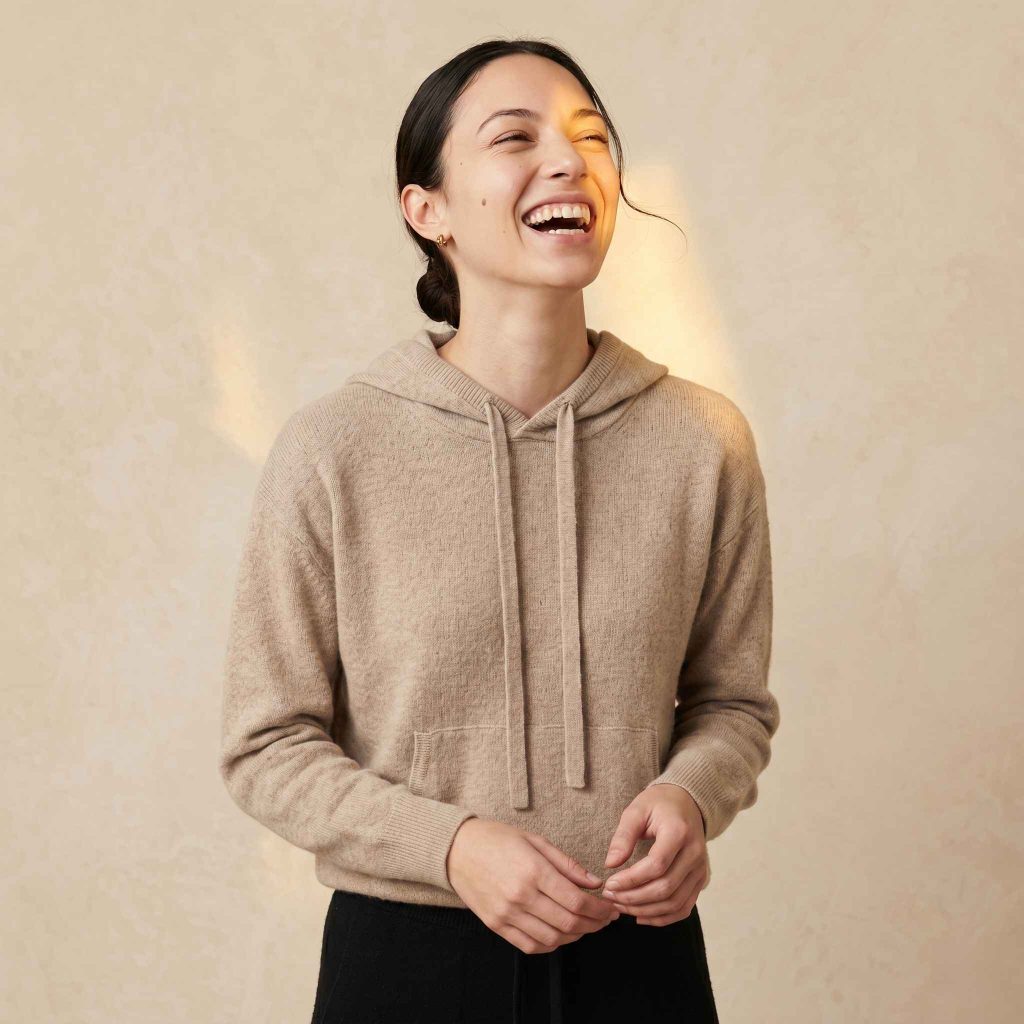 Women's Undyed Cashmere Hoodie - Natural Chyangra