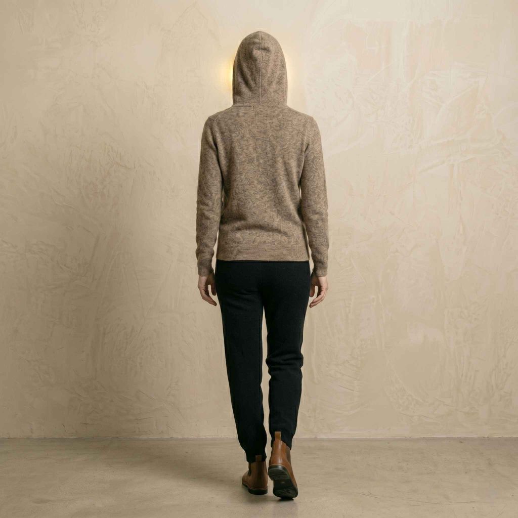 Women's Undyed Cashmere Hoodie - Natural Chyangra