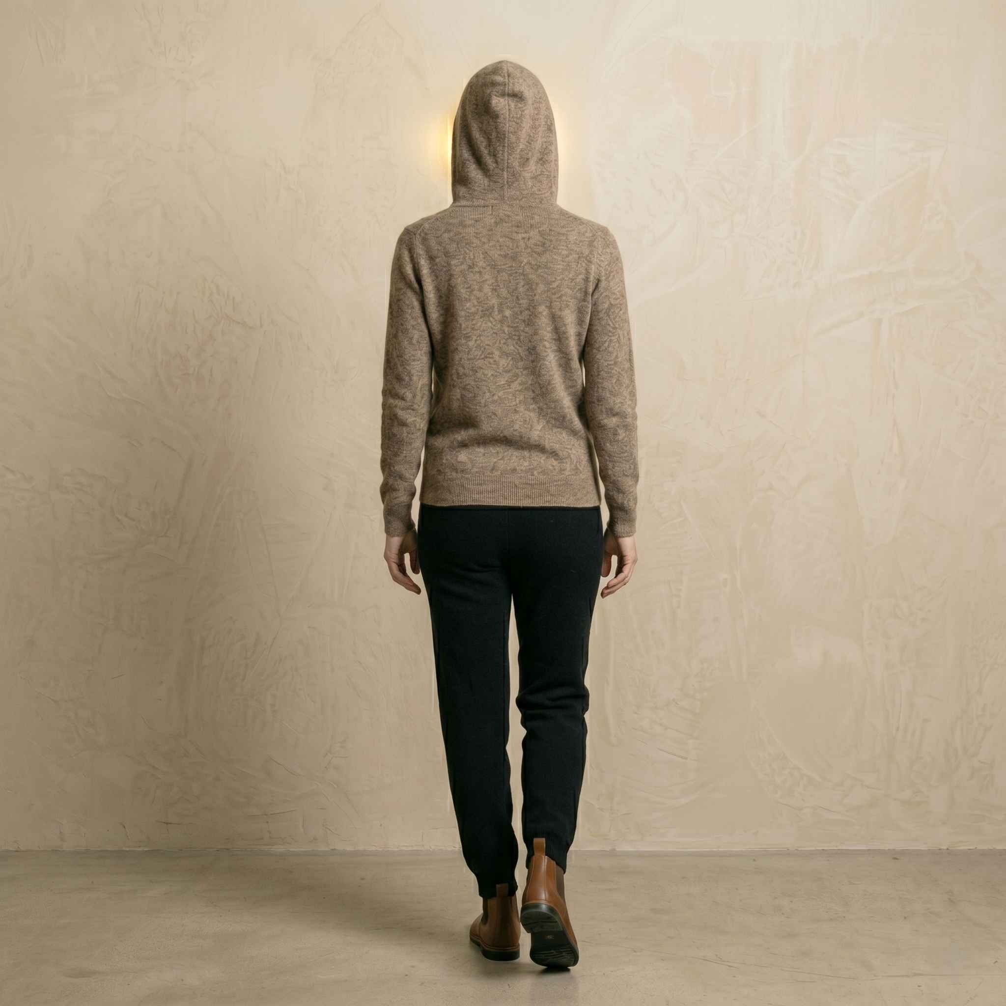Women's Undyed Cashmere Hoodie - Natural Chyangra - Image 27