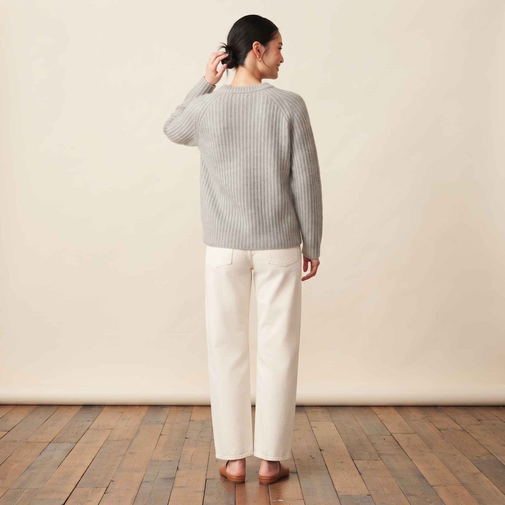 Women's Undyed Cashmere Sweater - Ella Ribbed