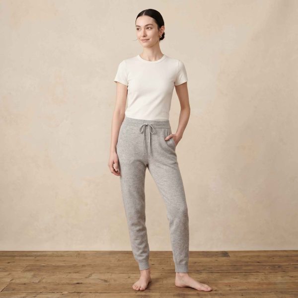 Women's Undyed Cashmere Joggers - Zenith Natural - Image 10