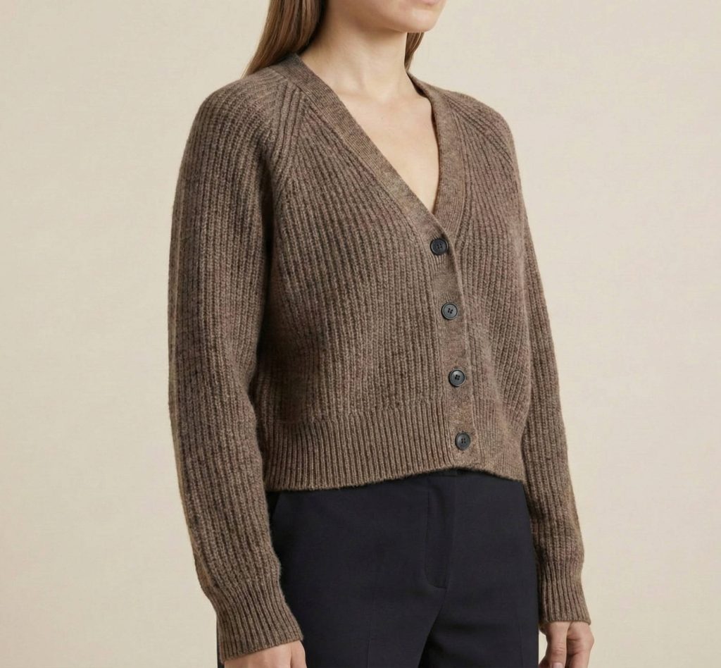 Women's Undyed Cashmere V-Neck Cardigan - Lhotse