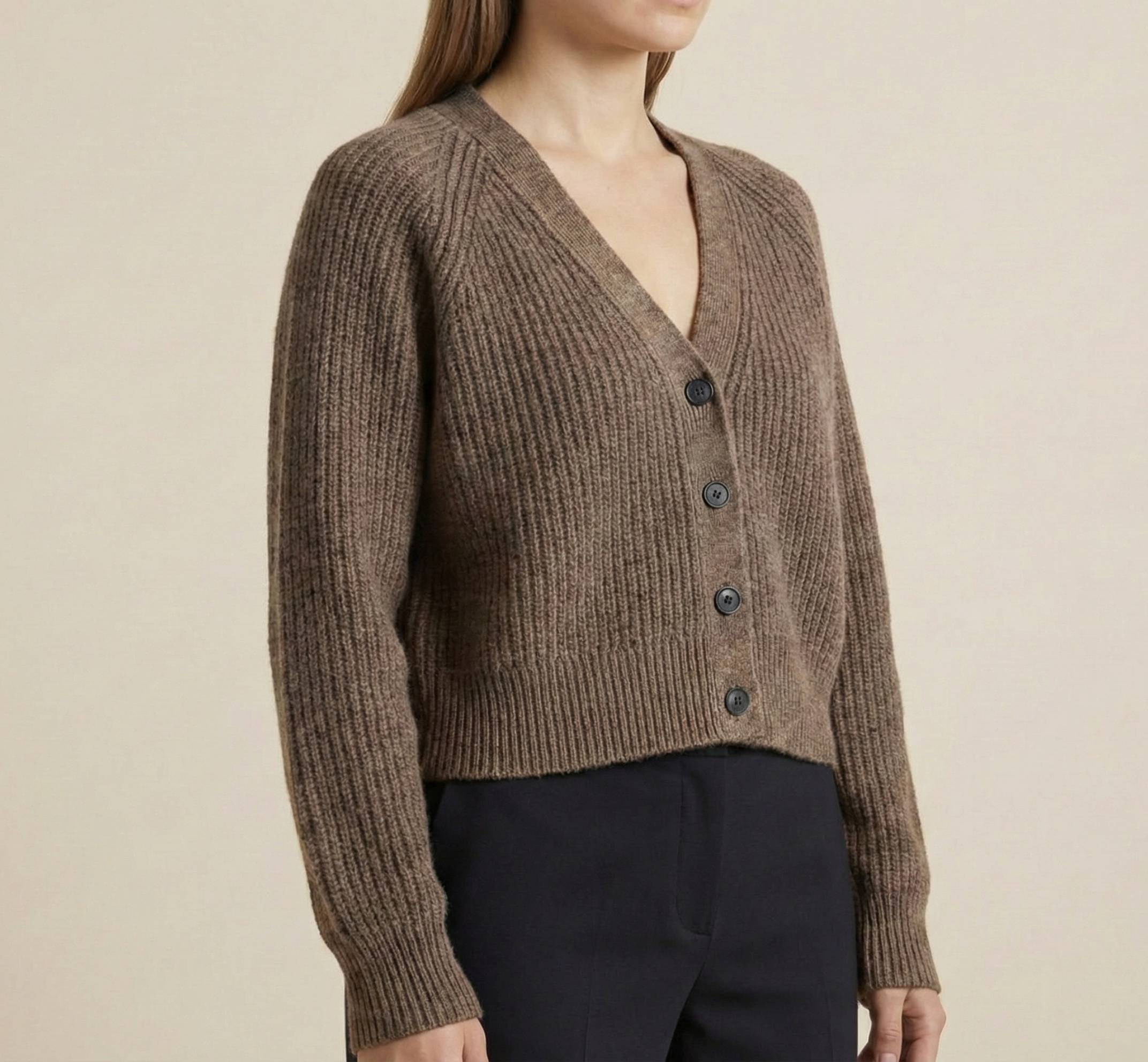 Women's Undyed Cashmere V-Neck Cardigan - Lhotse - Image 22