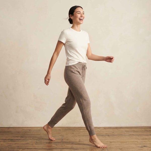 Women's Undyed Cashmere Joggers - Zenith Natural - Image 19