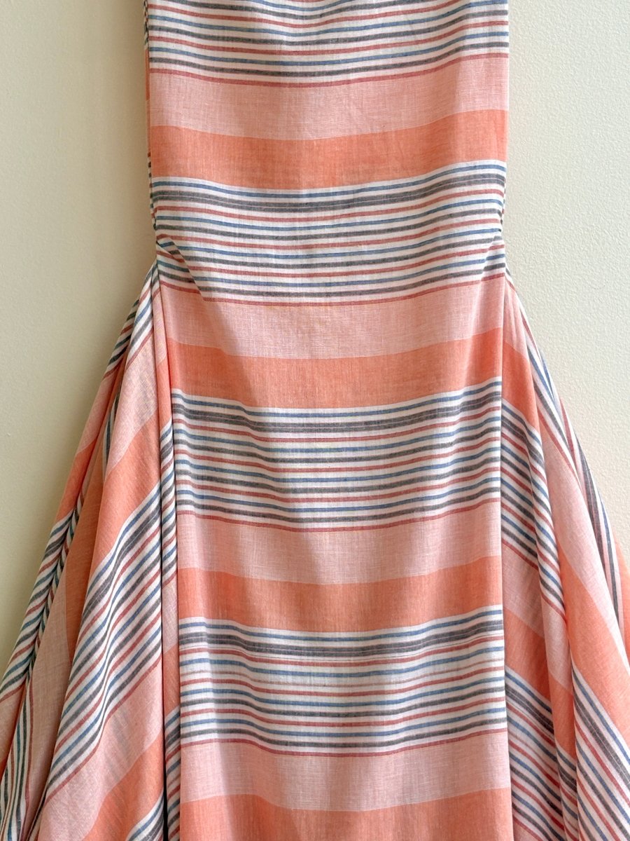 Orange Stripe Zero-Waste Ruffle Dress - Image 6