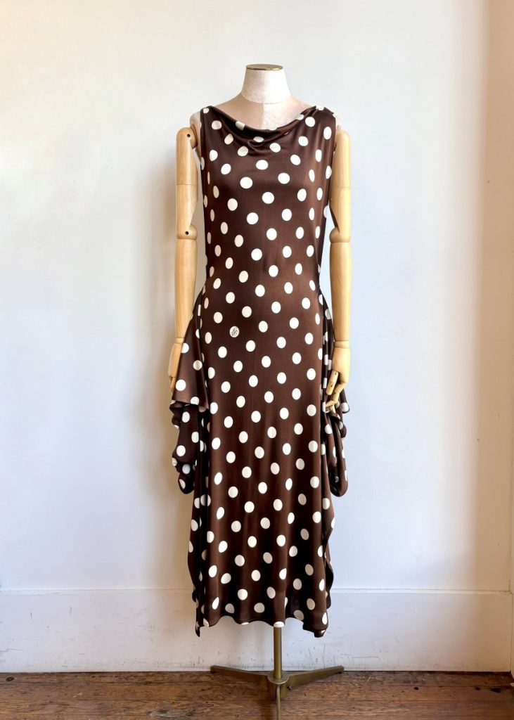Zero-Waste Dress in Brown Polka Dot