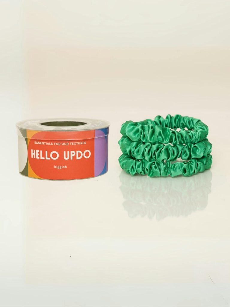 Deep Green Silk Scrunchies