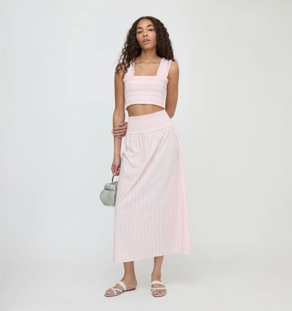 The Delphine Nap Skirt - Pink Variegated Stripe