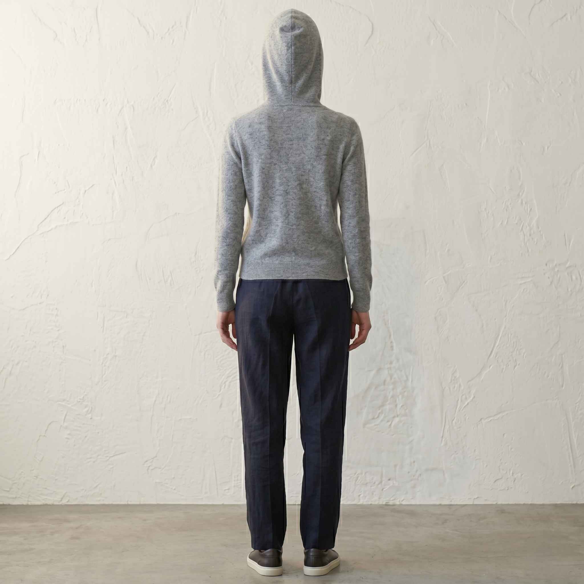 Women's Undyed Cashmere Hoodie - Natural Chyangra - Image 9