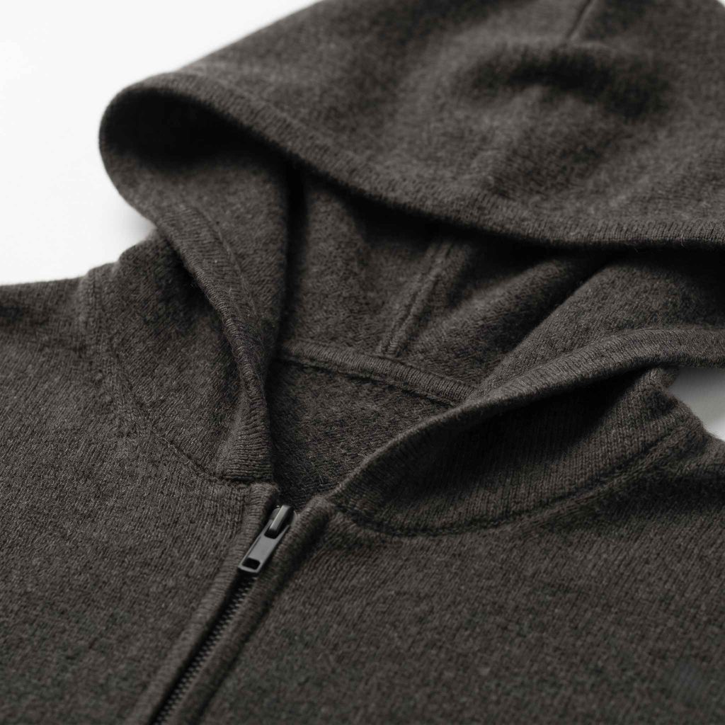 Women's Undyed Cashmere Zip Hoodie - Natural Melange