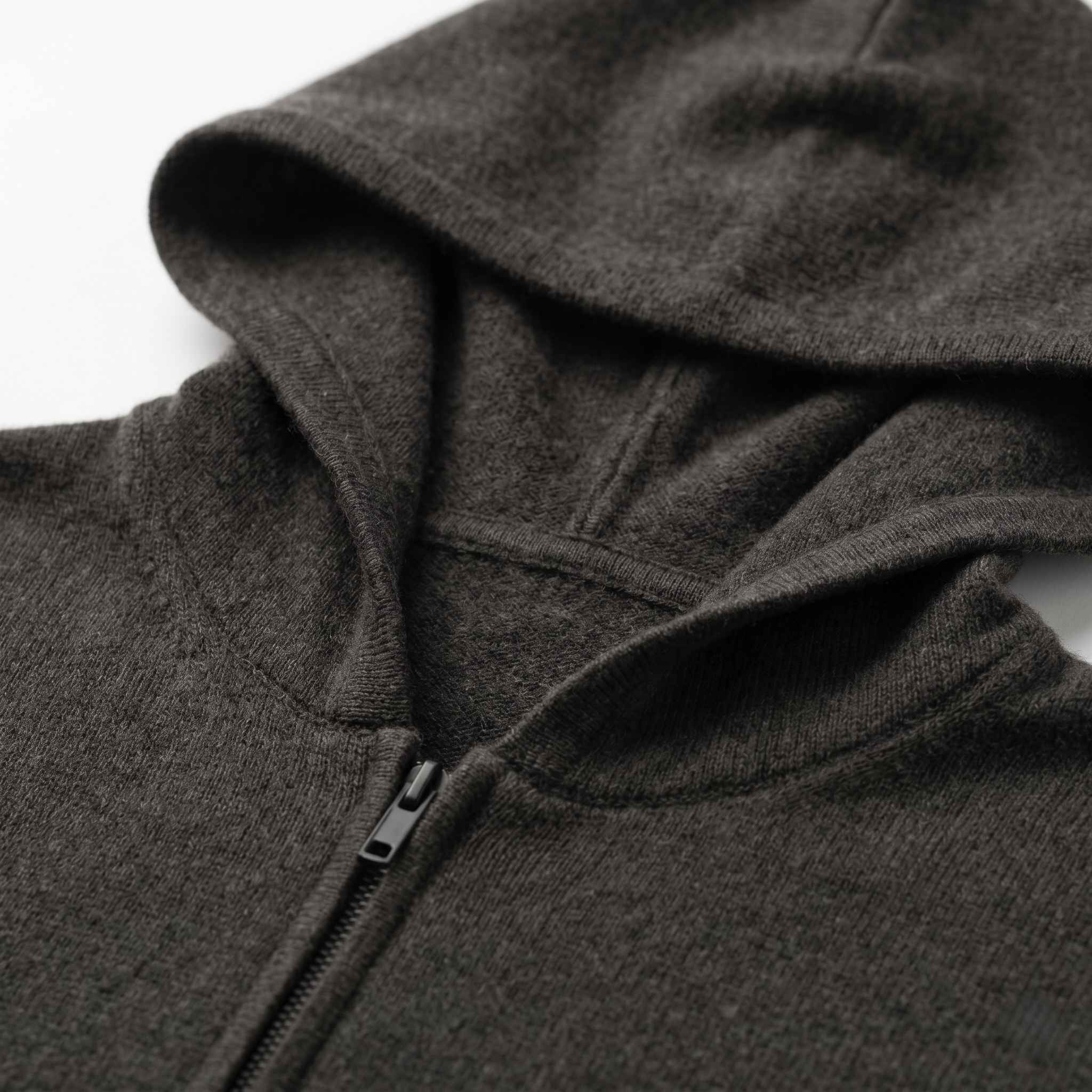 Women's Undyed Cashmere Zip Hoodie - Natural Melange - Image 6