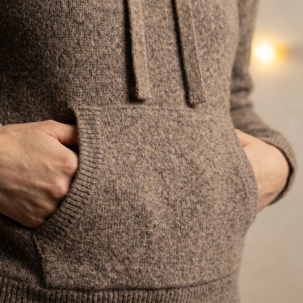 Women's Undyed Cashmere Hoodie - Natural Chyangra