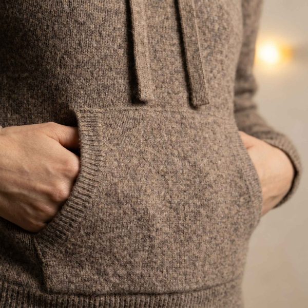 Women's Undyed Cashmere Hoodie - Natural Chyangra - Image 30