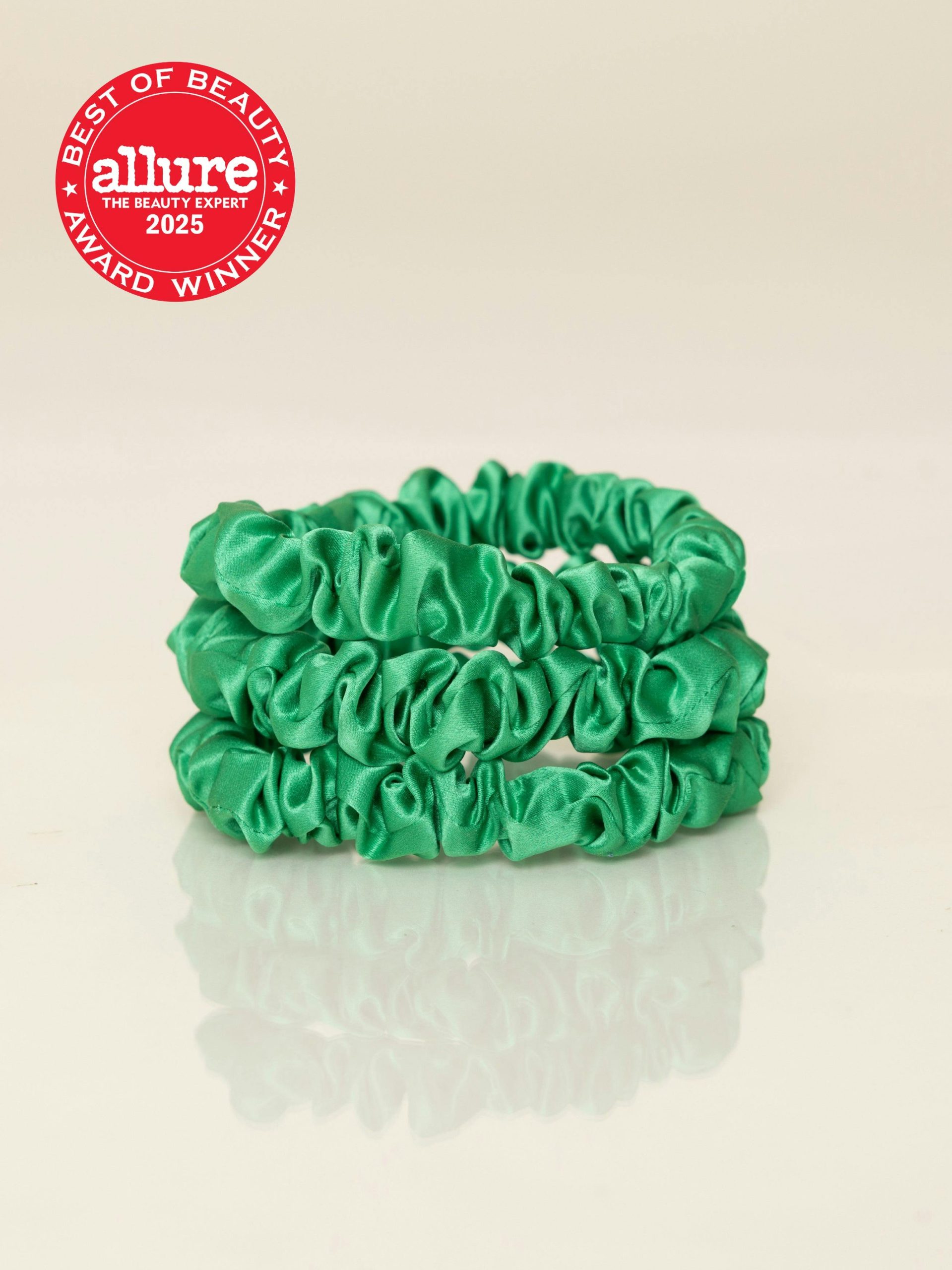 Deep Green Silk Scrunchies - Image 2