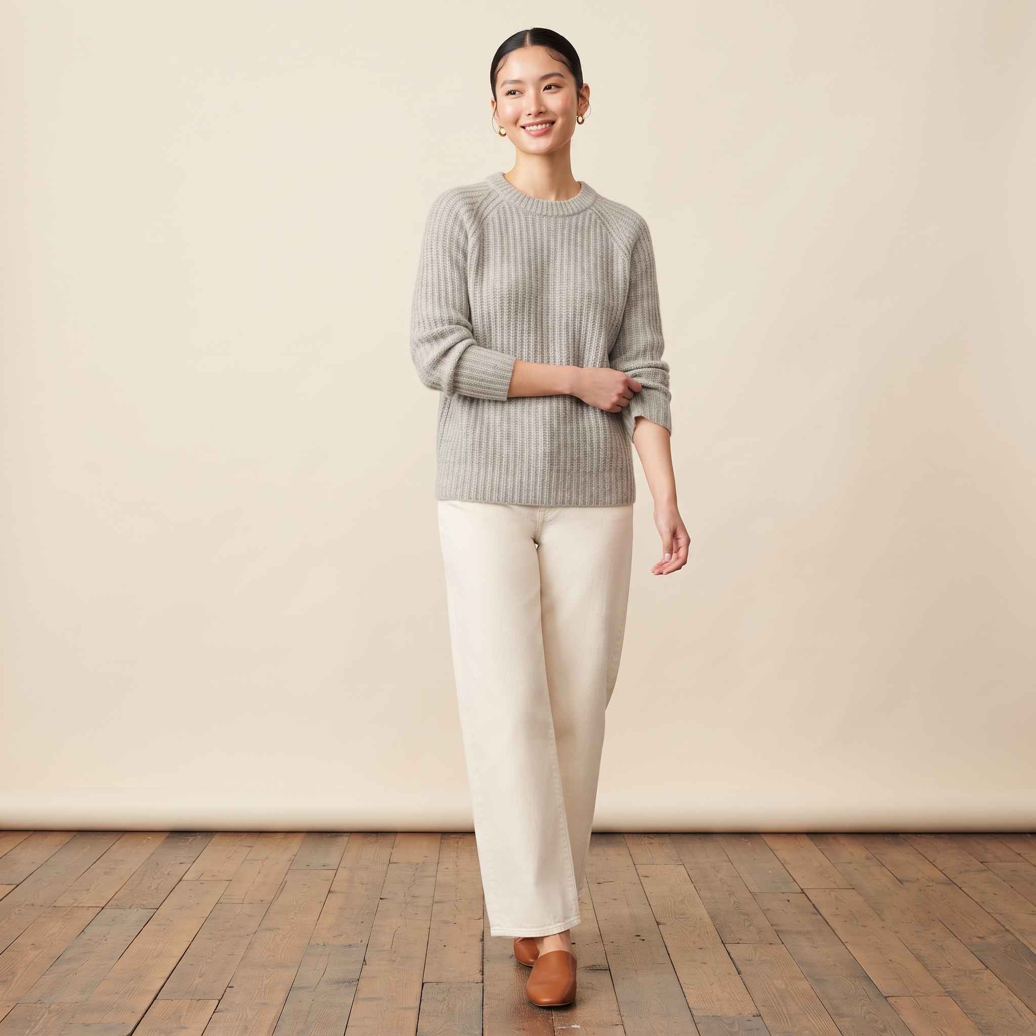 Women's Undyed Cashmere Sweater - Ella Ribbed - Image 10