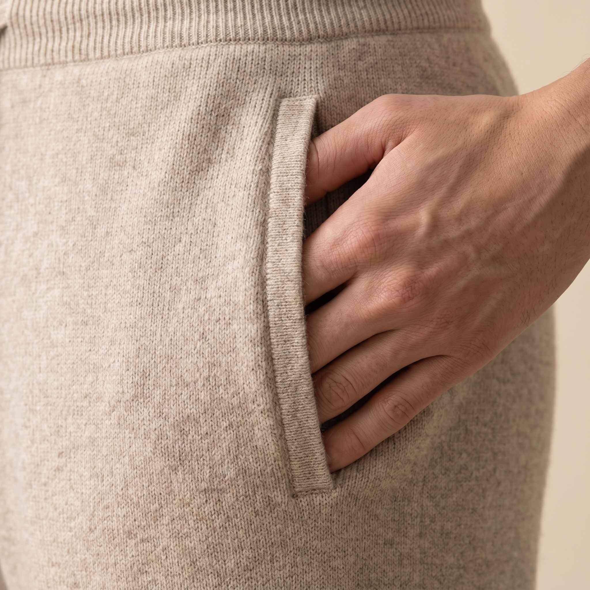 Women's Undyed Cashmere Joggers - Zenith Natural - Image 17