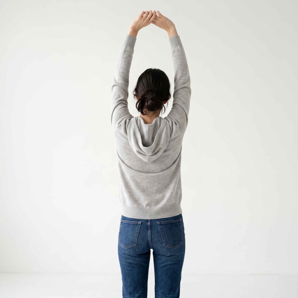 Women's Undyed Cashmere Zip Hoodie - Natural Melange