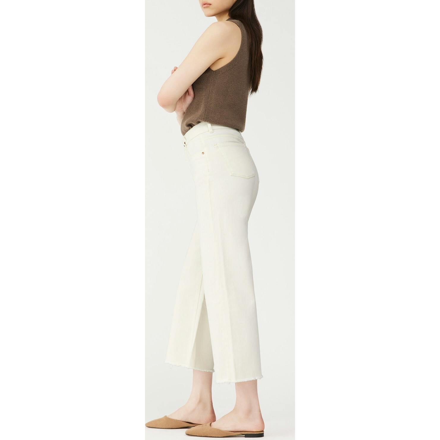 Hepburn Wide Leg High Rise Vintage Jeans | Eggshell - Image 2