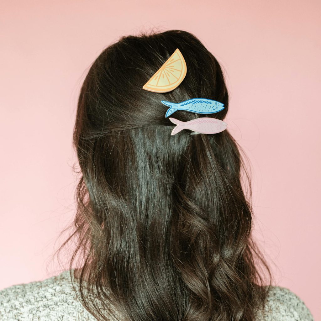 Lemon and Sardines Vegan Leather Hair Clip Set