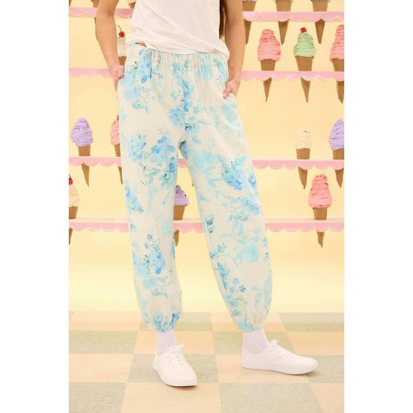 Kian Jogger Sweatpants in Blue Aquarelle Fleur - Image 4