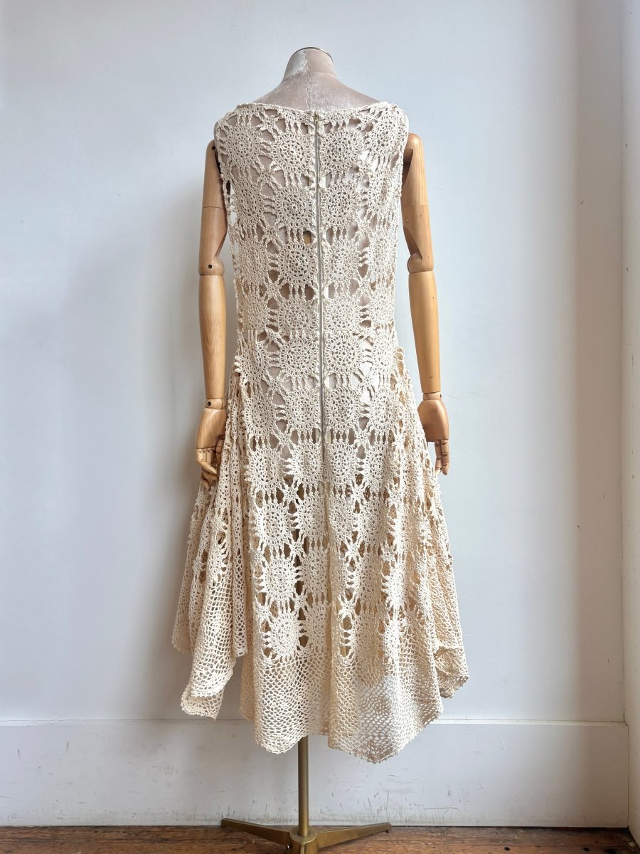 Zero-Waste Dress in Antique White Crochet Lace - Image 5