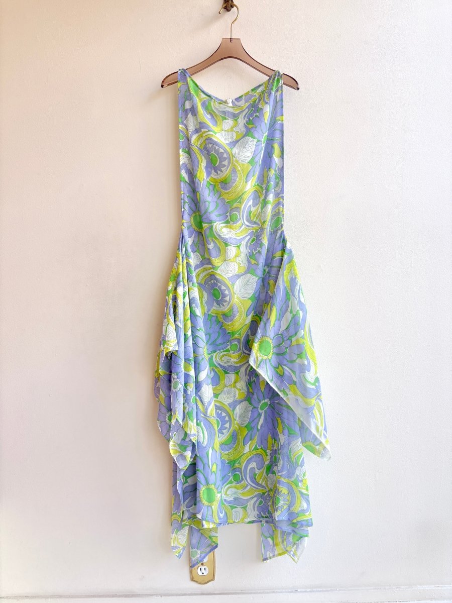 Zero-Waste Dress in Lavender and Citron Flower Sketch - Image 5