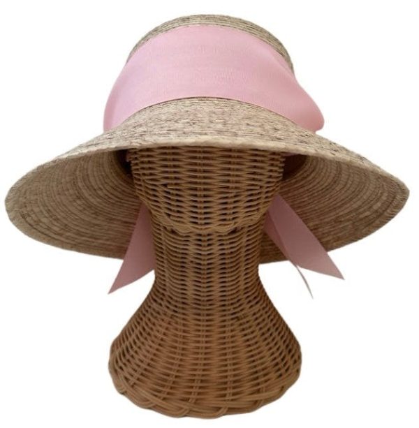 Clematis Bucket Hat - Wide & Short Light Pink Grosgrain Ribbon - Image 1