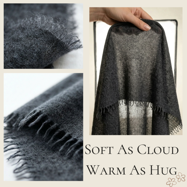 Undyed Cashmere Travel Wrap - Natural Melange - Image 13