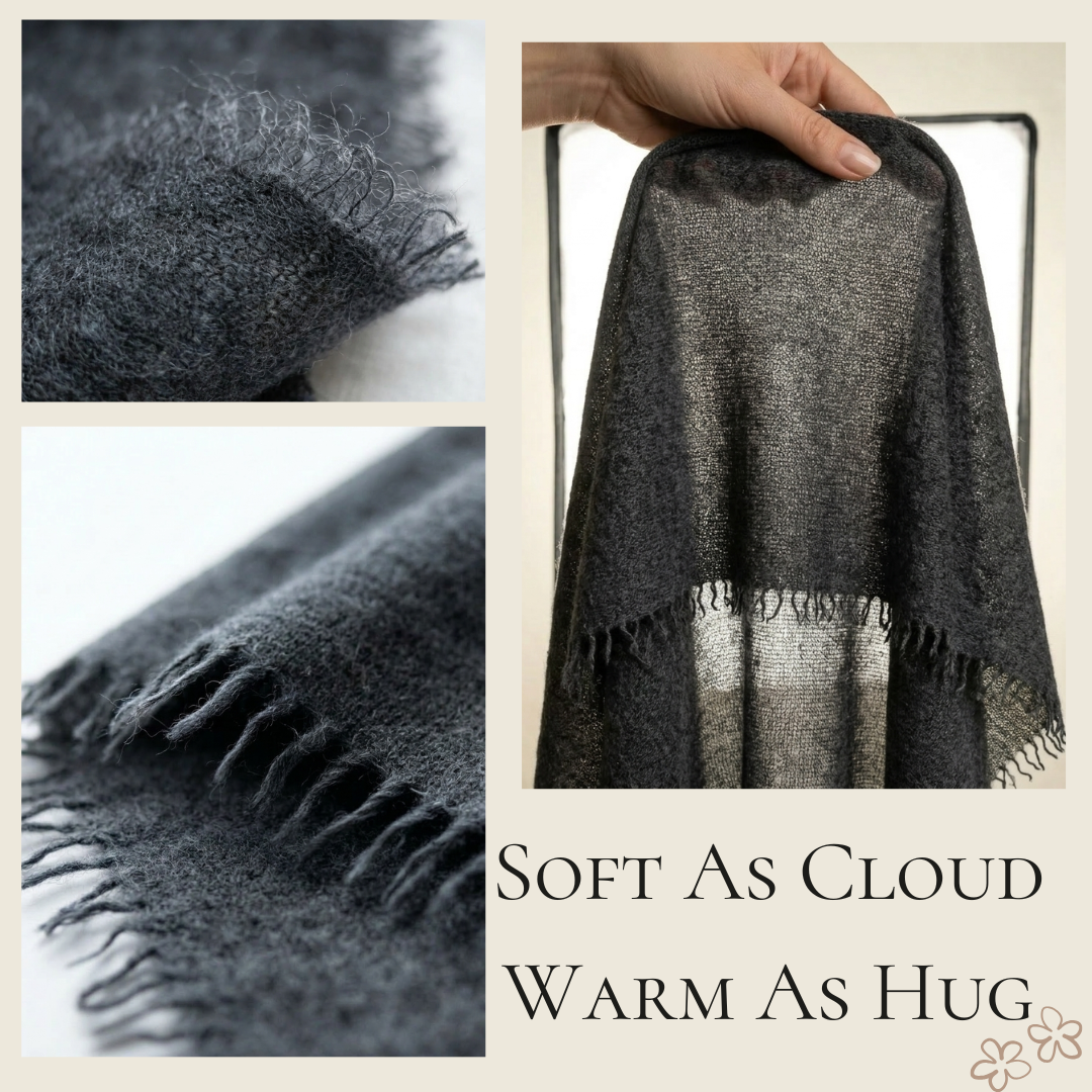 Undyed Cashmere Travel Wrap - Natural Melange - Image 13