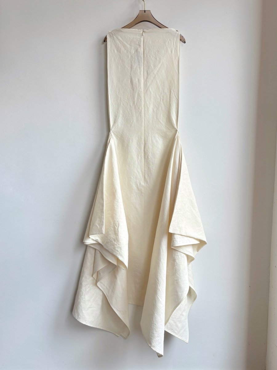 Zero-Waste Dress in Ivory Cotton-Linen - Image 4