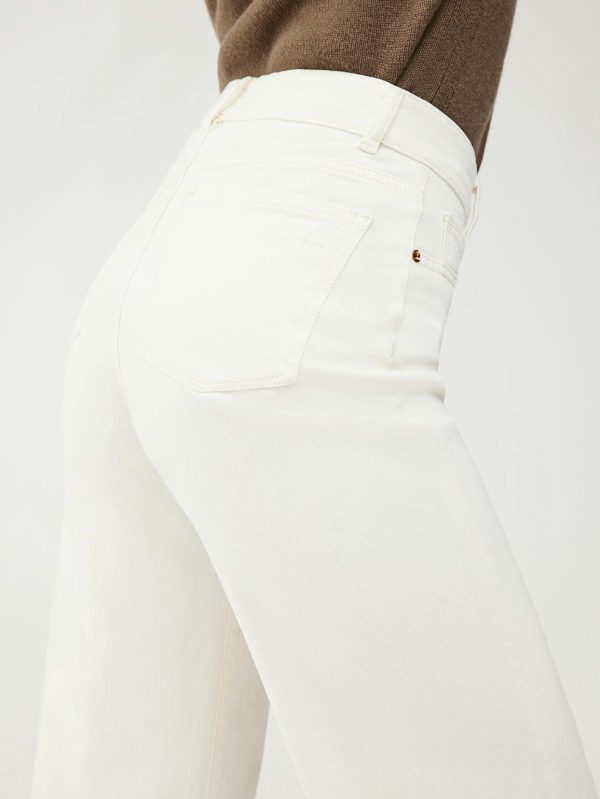Hepburn Wide Leg High Rise Vintage Jeans | Eggshell - Image 11