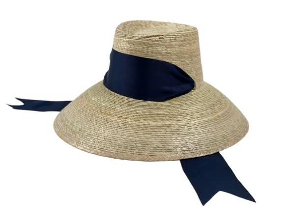 Wildflower Sun Hat (PreOrder Shipping June 15th) - Navy Wide & Short Grosgrain Ribbon - Image 3