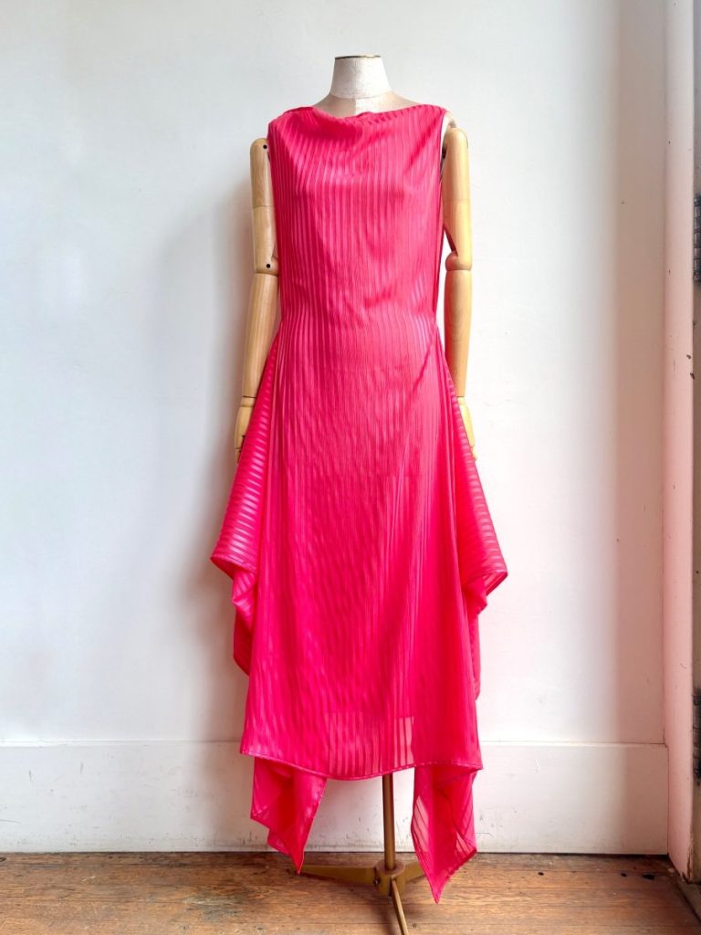 Zero-Waste Dress in Watermelon Pink Stripe