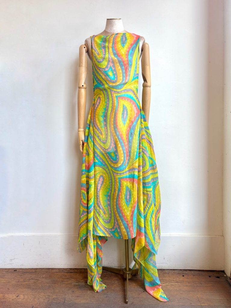 Zero-Waste Dress in Neon Colors Groovy Swirl