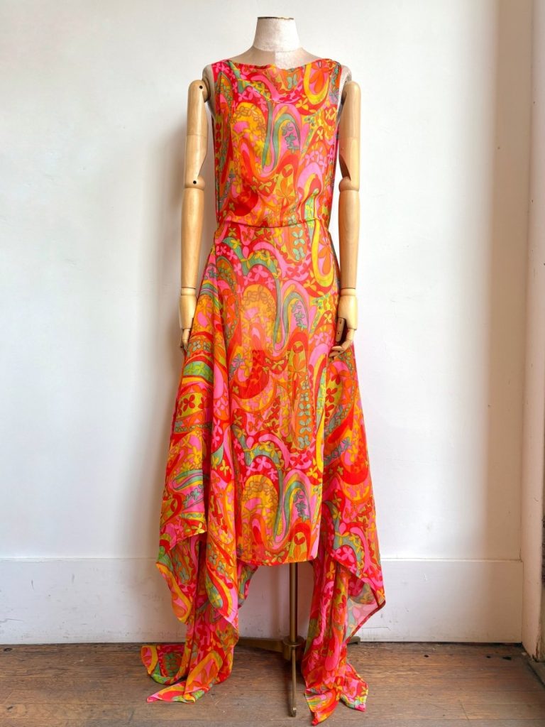 Zero-Waste Dress in Neon Flower Power