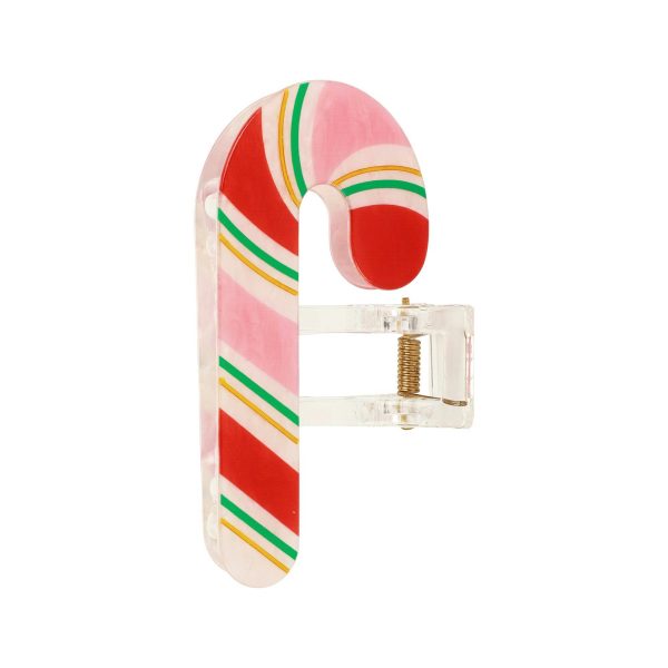 Packed Party Holiday Candy Cane Hair Claw Clip - Pearlescent Peppermint Stripe Christmas Hair Accessory for Thin to Thick Hair, 3.5x2 Inch Stocking Stuffer - Image 9