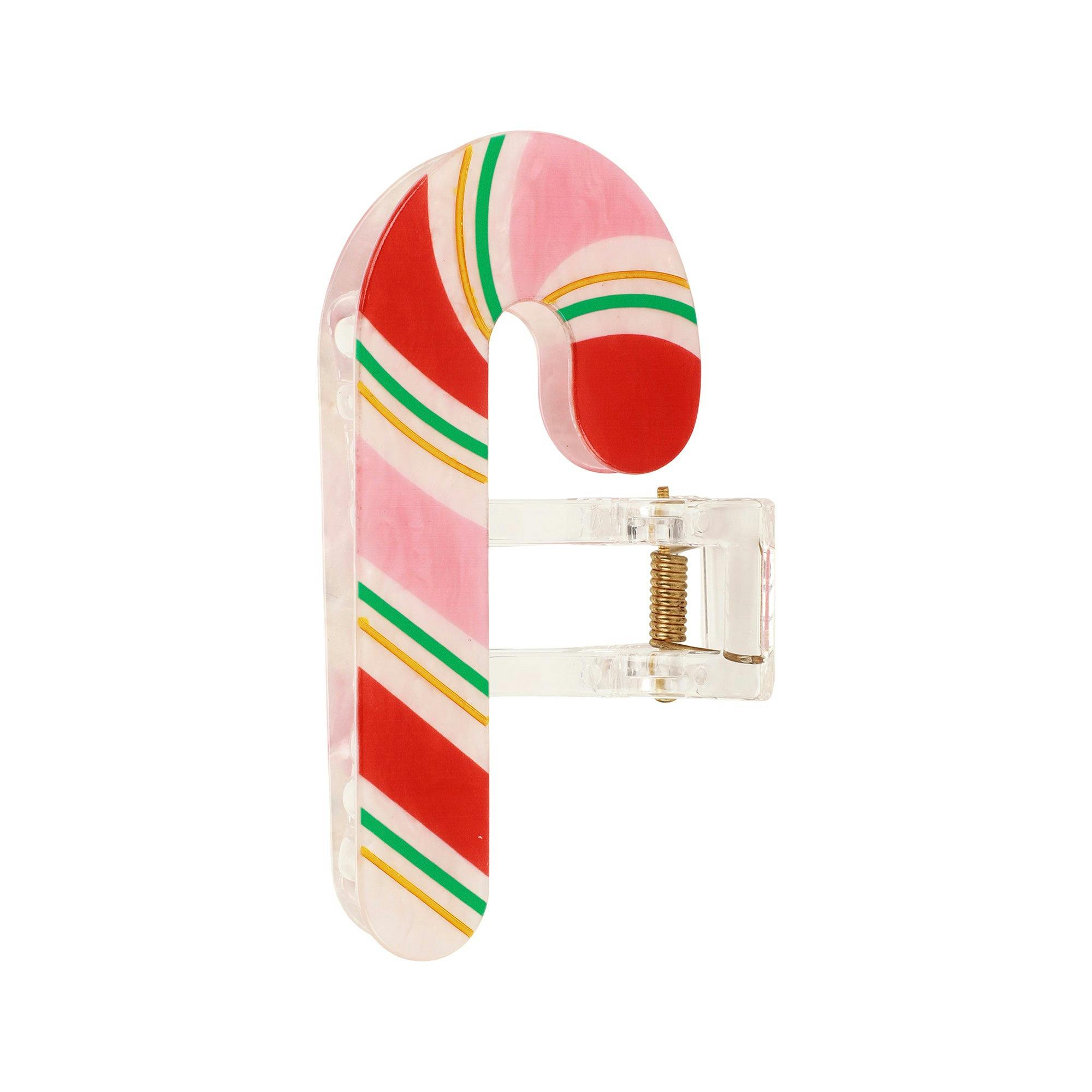 Packed Party Holiday Candy Cane Hair Claw Clip - Pearlescent Peppermint Stripe Christmas Hair Accessory for Thin to Thick Hair, 3.5x2 Inch Stocking Stuffer - Image 9