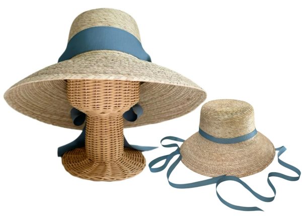 Mommy & Me Sun Hat Set - Wildflower & Palmetto - French Blue Grosgrain Ribbon - Image 20