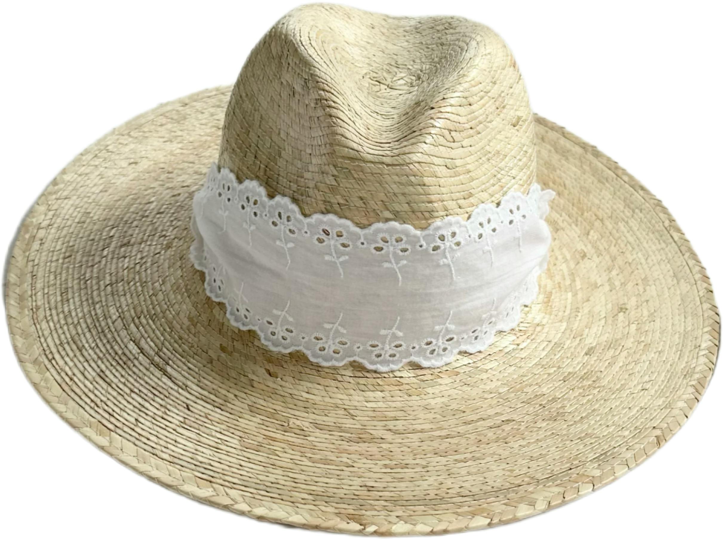 Zinnia Sun Hat - Wide & Short Lace Eyelet Ribbon - Image 10