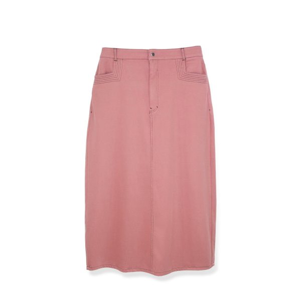 STRETCH COLORED DENIM  SKIRT - Image 8