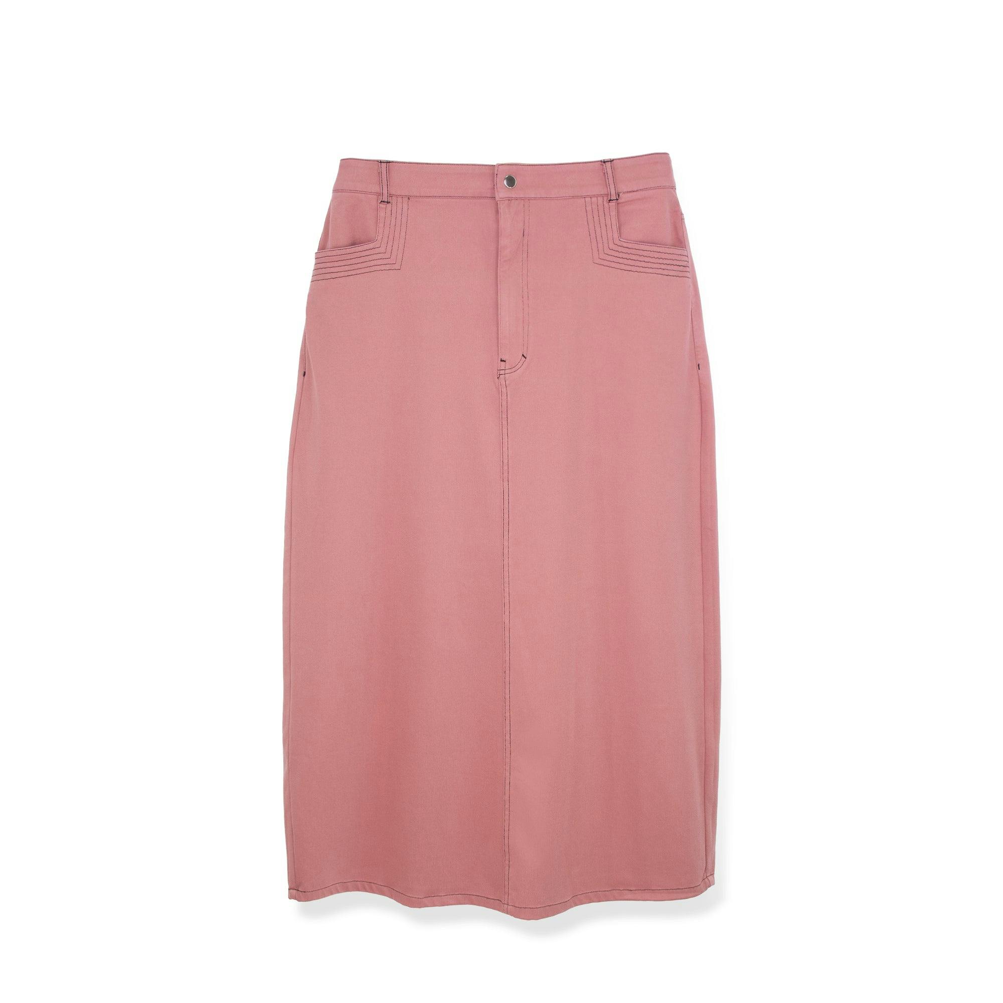 STRETCH COLORED DENIM  SKIRT - Image 8