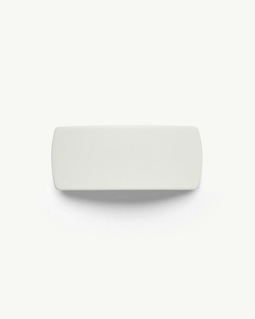 Jumbo Box Barrette in White Matte