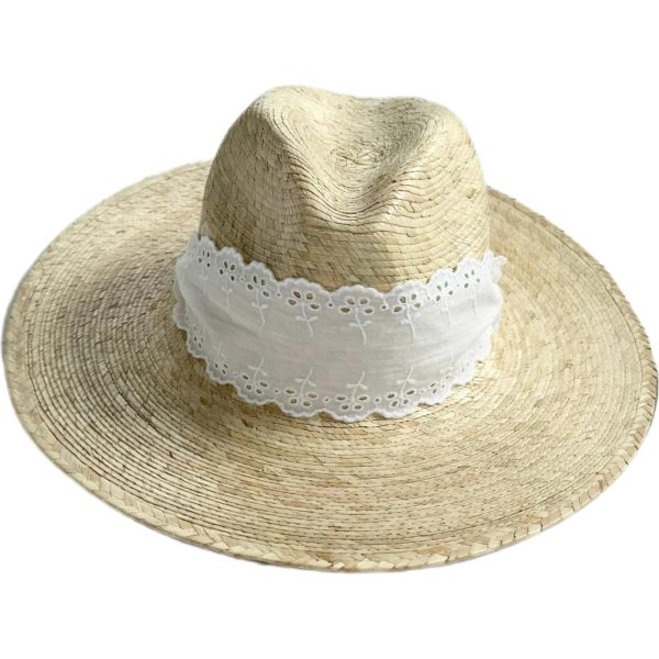 Zinnia Sun Hat - Wide & Short Lace Eyelet Ribbon - Image 3