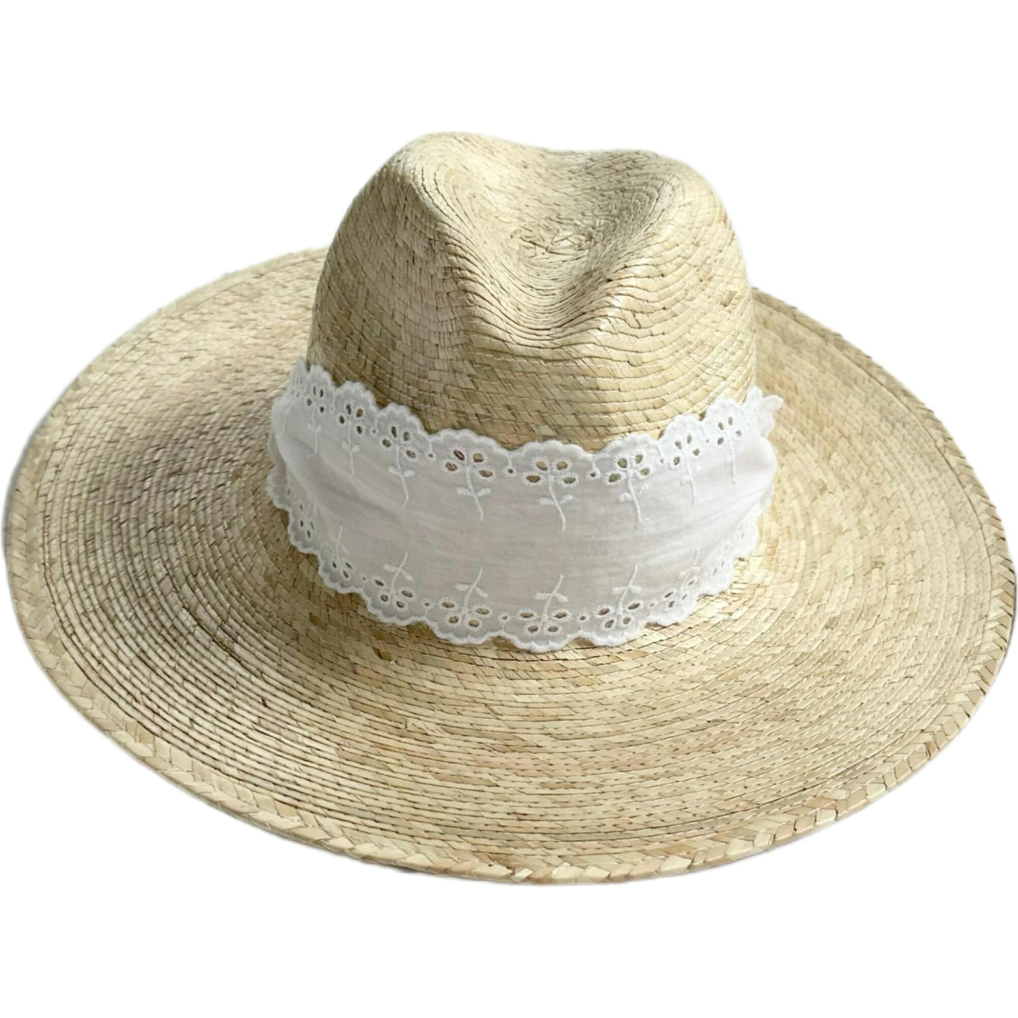 Zinnia Sun Hat - Wide & Short Lace Eyelet Ribbon - Image 3