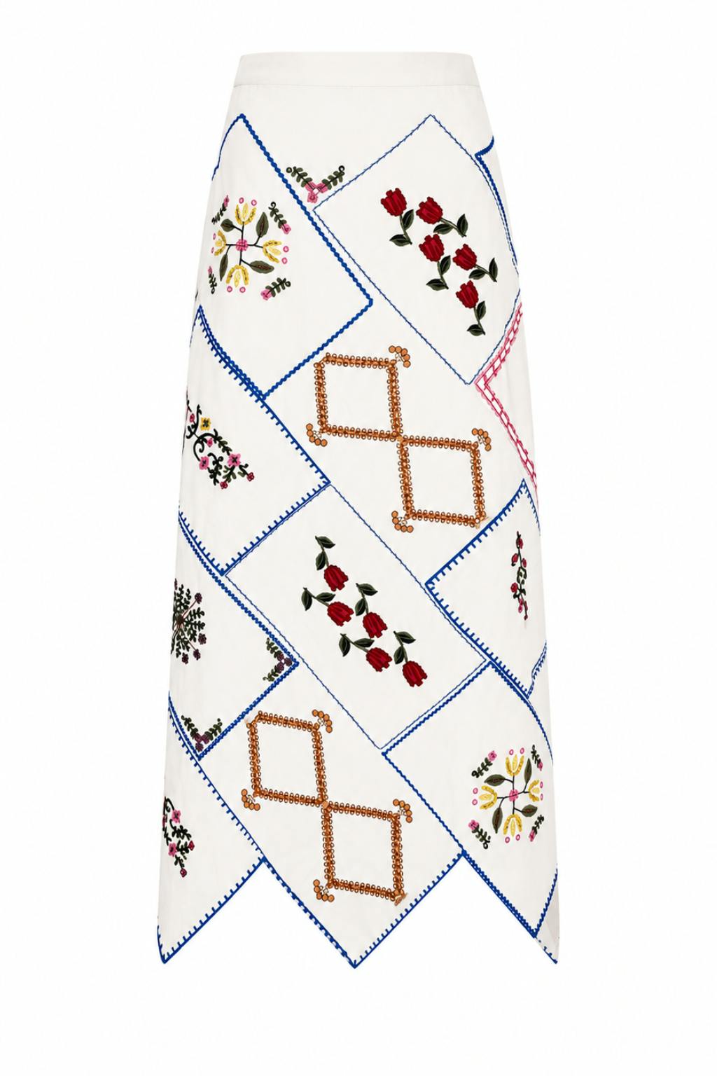 Malo Garden Embroidery Midi Skirt - Image 1